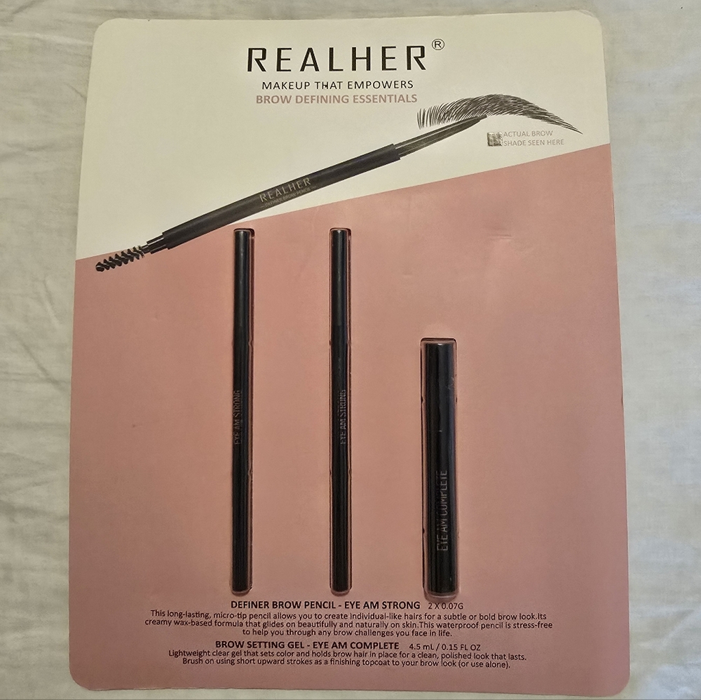 NWT RealHer Brow Pencil Trio in Dark Brown